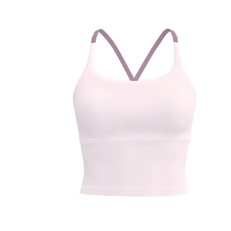 Schock-absorbierendes, ärmelloses Yoga-Top – rückenfrei, nahtlos, schnelltrocknend